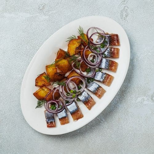 Пряная сельдь с картофелем и луком 10013